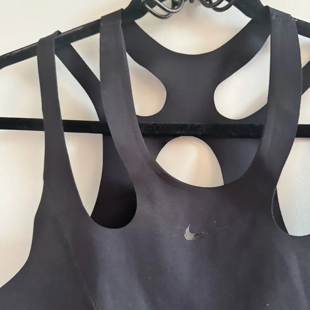 New Nike FutureMove Light-Support Non-Padded Strappy Sports Bra Black Sz L